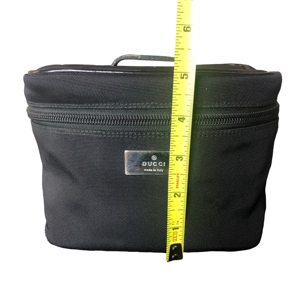 GUCCI Black Nylon Makeup Case & Toiletry Bag with Black Leather Top Handle NWOT - Picture 14 of 17